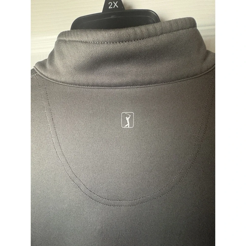 PGA Tour‎ Golf Performance 1/4 Quarter Zip Pullover Gray Mens XL Long Sleeve
